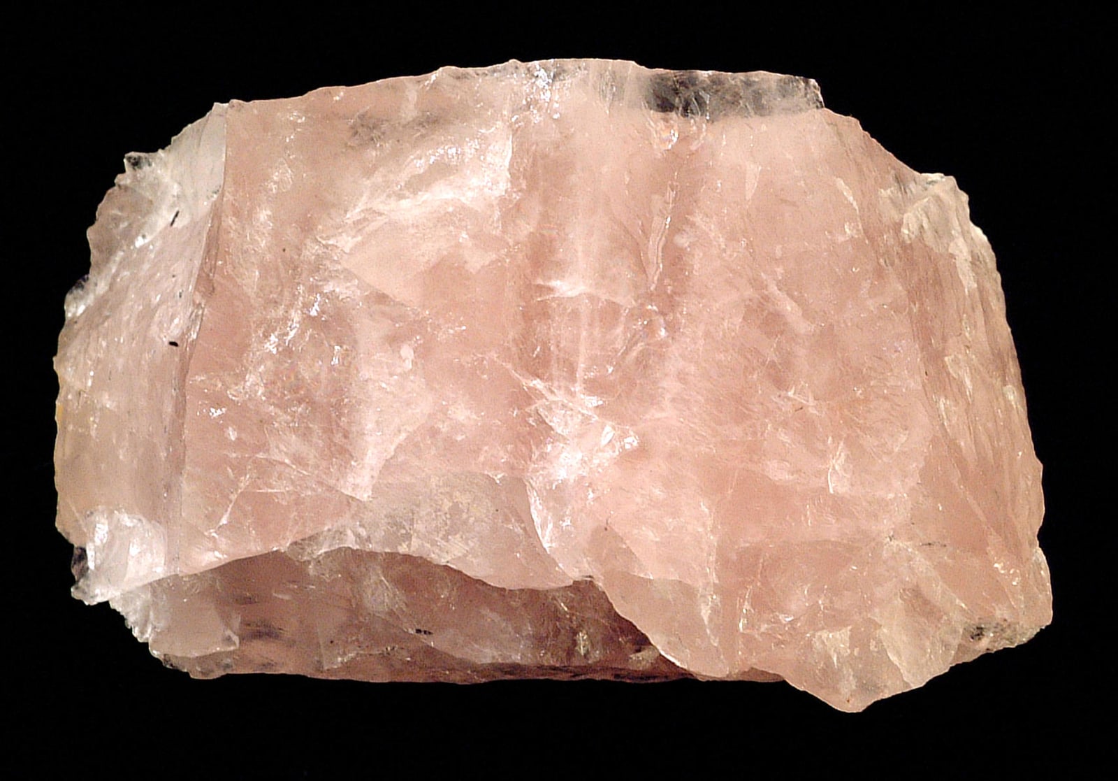 A pink rose quartz mineral specimen