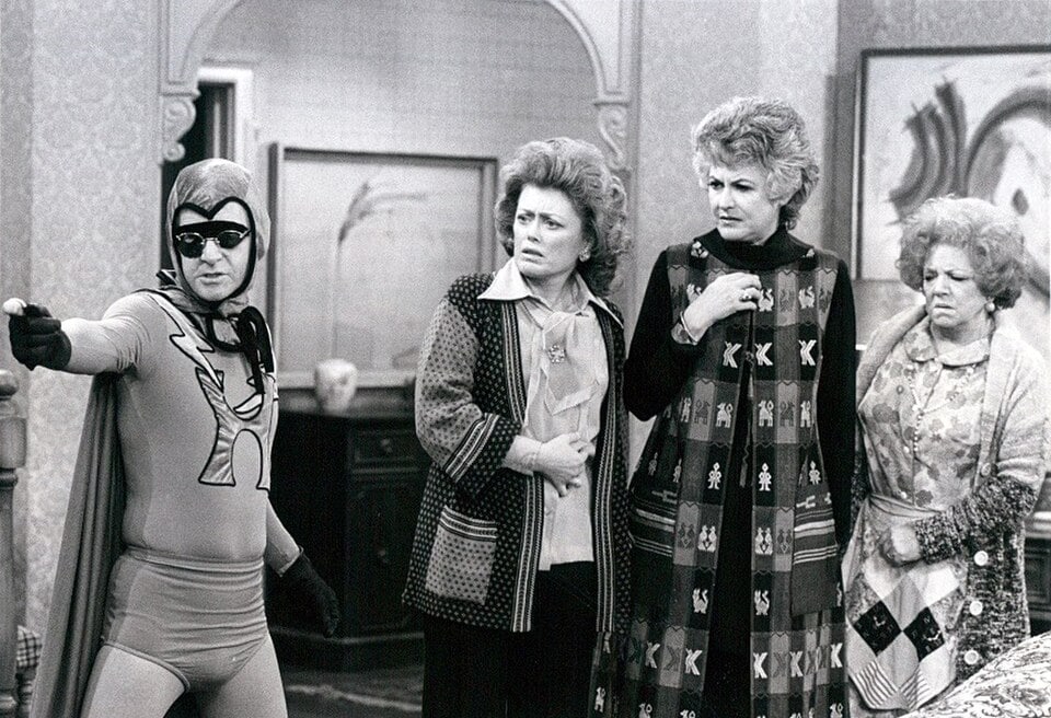 Rue McClanahan and fellow performers in a 1977 Maude publicity photograph